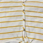 Paper Crane  Short Sleeve Tie Front Stripe Waffle Knit Top Photo 2