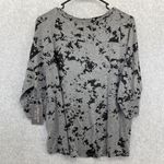 Threads 4 Thought  Blouse Grey Black 3/4 Sleeve Relaxed Shirt Size Small Photo 2