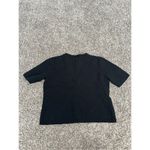 Brooks Brothers 365 womens L 100% merino wool black knit sweater crop top ribbed Photo 2