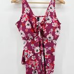 NEW NWT Bloomchic Plus Size Swim‎ Top Floral Tie Front Swimsuit 18 Photo 0