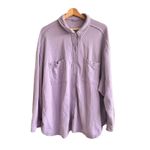 Aerie  LumberJane Fleece Button Up Oversized Shirt in a purple color variant XL Photo 1
