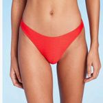 Wild Fable Size S/M Textured Bikini Set Red High Leg Cheeky Bottoms Triangle Top Photo 9