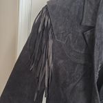 PIONEER WEAR Vintage Genuine Leather Fringe Jacket Size Medium Black Photo 4
