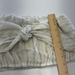 Aerie  Top Womens Medium White Silver Striped‎ Strapless Cropped Boho Photo 5