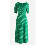J.Crew NWT Puff-sleeve midi dress floral print green 4 Photo 1