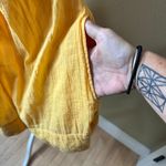 Free People Marina Tie Back Cotton Crinkle Babydoll Dress Yellow / Gold Medium Photo 6