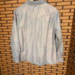 Lee  Shiny Denim Pearl Snap Button Down Shirt Size Medium Photo 1