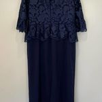 JS Collections NWT  Peplum Gown Curve Navy Lace Plus Size Gown Size 16W Photo 5
