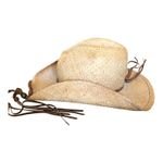 Dorfman Pacific Genuine Raffia Natural Fiber Wide Brim Western Cowboy Hat L/XL Tan Photo 1