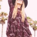 Free People Sweet Thing Paisley Print Tunic Top Swing Dress Lace Small Photo 0