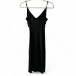 Ruby  Black Glitter Ruched Spaghetti Strap Long Dress Women's Size M Gothic Glam Photo 1