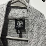 Bobeau  Heather Gray Cardigan One Button Front Draped Size LP Photo 2