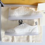 Fendi  Promenade FF Logo White Canvas Clear Lace Up Low-Top Sneakers Photo 9