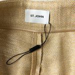 St. John NEW Metallic Twill Pintuck Ankle Pants in Silver Sunflower Gold Size 10 Photo 5