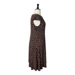 Jones Wear Dress A-line Midi Jersey Knit Brown White Polka Dot Women’s Size 16 Photo 2
