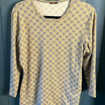 J. McLaughlin  Yellow and Gray Geometric Long Sleeve Top Photo 0