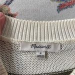 Madewell  Loose-Knit Crewneck Sweater Cropped, Ivory & Olive Green Medium Photo 5