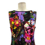 Rickie Freeman for Teri Jon Floral Print Scuba Sheath Dress Size 4 Black Photo 1
