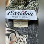 Vintage Caribou Black & Tan Tiger Print Shirt Size 10 Photo 2