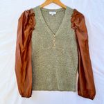 Anthropologie X CURRENT AIR NWOT PUFF TEXTURED MULTI TONED SWEATER MEDIUM Photo 0