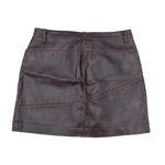 No Boundaries Vintage 90s Y2K  PVC Faux Leather Stitch Detail Brown Mini Skirt Photo 1