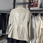 Nasty Gal  6 Genuine Leather Blazer Beige Taupe Fitted Jacket Photo 3