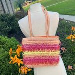 Purse Summer Bag Shoulder Pink Yellow Peach Photo 2
