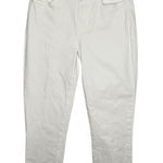 Paige  Cindy Crisp Crop White Jeans Raw Hem High Rise Denim Women Size 24 Photo 0