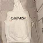 13DE MARZO PARIS WOMENS White Hoodie with Graphic Prints Size L Photo 7