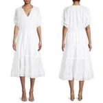 Betsey Johnson  White Spectator Tiered Midi Dress Prairie Cottagecore Confetti Photo 11