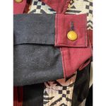 Chaser Women's M Tapestry Denim Jacket Black Cherry Red Southwestern Boho New Photo 2