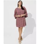 Torrid  Dusty Rose Eyelet Challis Bell Sleeve Drop Waist Dress Size‎ 1X Photo 2