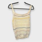 Sufer Paris Knit Stripe Tank Top Cream Rainbow Beach Vacation Style t 14 Yellow Photo 1