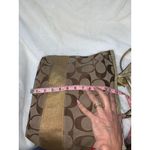 Coach Signature Stripe Tote Bag Brown Gold Monogram Medium Women's Photo 5