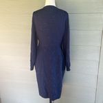 Rebecca Taylor Wool Blend Navy Cross Hatch Dress Photo 6