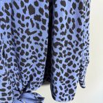 Belle Kim Gravel Blue Animal Print Button Up Shirt Photo 2