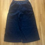 Faherty  Navy Blue Linen Wide Leg Cropped Pants Sz XL Photo 6