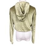 NWT Araminta James Women's XS Cropped Velour Hoodie Khaki Green Casual Photo 5