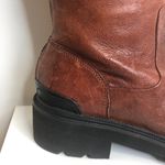 Frye  Allison Back Zip Antiqued Leather Brown Boots Photo 5