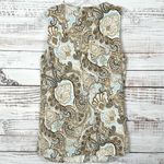 Telluride Clothing Co. Womens Linen Paisley Tank Top Beige Blue Size Small Photo 7