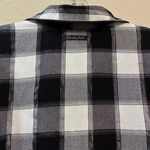 Victoria's Secret Black White Buffalo Plaid Flannel Nightgown Sleep Shirt Small Photo 6