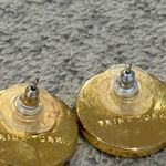 Trina Turk  Vintage Button Gold and Black Earrings Photo 2