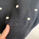 Maison Jules Black Short Sleeve Sweater Cream Popcorn Texture Sz Small Photo 2