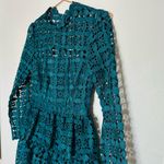 Slate + Willow Women's Teal Full Lace Long Sleeves Full Skirt Mini Dress Size 2 Photo 13