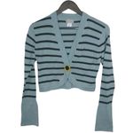 Anthropologie Neesh D.A.R. S Aqua Stripe Bolero Top Photo 0