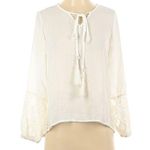 Haoduoyi  white Tie Front Top Embroidered Sleeves boho Photo 0