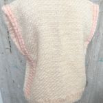Vintage Hand Knit Short Sleeve Sweater Vest Pink Photo 2