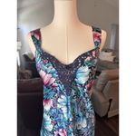California Dynasty Chemise Nightgown Medium Slip Floral Vintage Women Satin Photo 2