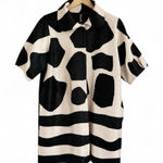 Berek Artistic Textured Abstract Pebbles Jacket Cardigan Cream Black M Like New Black Size M Photo 0