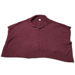 A New Day Womens OSFM Burgundy Knit Dolman Sleeve Collared Poncho Cape Photo 1